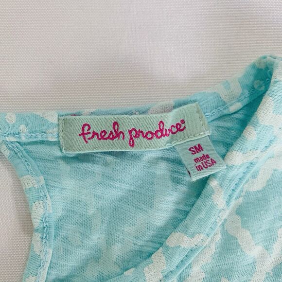 Fresh Produce Dress Women S Blue Aqua Sleeveless Beach Pool Vacation Cotton Midi - Picture 4 of 7